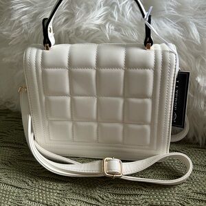 LA Terre NWT Quilted Crossbody Top-Handle Bag in White